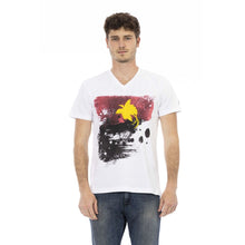 Load image into Gallery viewer, Trussardi Action Elegant White V-Neck Tee with Front Print