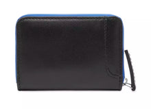 Load image into Gallery viewer, Marcelo Burlon Sleek Black Leather Card Holder with Blue Accents