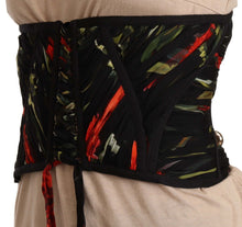 Load image into Gallery viewer, Dolce & Gabbana Elegant Black Silk Corset Belt Top