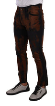Load image into Gallery viewer, Dolce & Gabbana Chic Black Brown Tie-Dye Slim Fit Jeans
