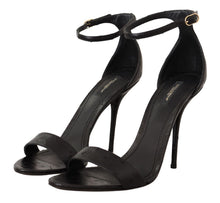 Load image into Gallery viewer, Dolce & Gabbana Elegant Ostrich Leather Ankle Strap Heels