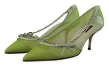 Load image into Gallery viewer, Dolce & Gabbana Enchanting Green Mesh Chain Pumps