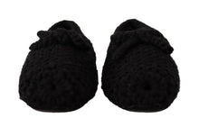 Load image into Gallery viewer, Dolce & Gabbana Elegant Black Wool Knit Ballet Flats