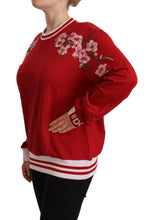 Load image into Gallery viewer, Dolce & Gabbana Elegant Red Crewneck Pullover with Floral Motif