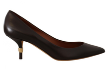 Load image into Gallery viewer, Dolce & Gabbana Elegant Brown Leather Heels Pumps