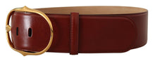 Load image into Gallery viewer, Dolce & Gabbana Elegant Maroon Leather Belt with Gold Buckle