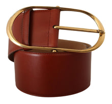 Load image into Gallery viewer, Dolce & Gabbana Elegant Maroon Leather Belt with Gold Accents