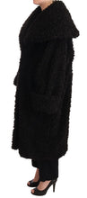 Load image into Gallery viewer, Dolce & Gabbana Elegant Black Fur Cape Trench Coat