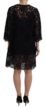 Load image into Gallery viewer, Dolce & Gabbana Elegant Black Floral Lace Shift Dress