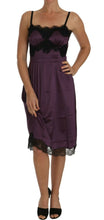 Load image into Gallery viewer, Dolce & Gabbana Elegant Purple Silk Lace Chemise Dress