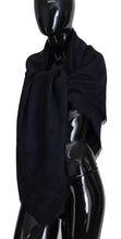 Load image into Gallery viewer, Dolce & Gabbana Elegant Silk-Wool Fringed Scarf in Dark Blue