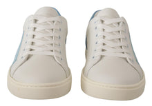 Load image into Gallery viewer, Dolce & Gabbana White Blue Leather Low Top Sneakers Shoes