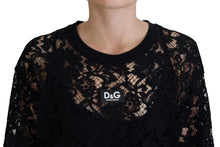 Load image into Gallery viewer, Dolce & Gabbana Elegant Black Floral Lace Shift Dress
