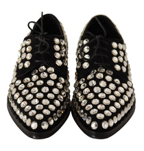 Load image into Gallery viewer, Dolce & Gabbana Elegant Crystal-Embellished Lace-Up Flats