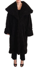 Load image into Gallery viewer, Dolce & Gabbana Elegant Black Fur Cape Trench Coat