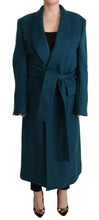 Load image into Gallery viewer, Dolce & Gabbana Elegant Blue Green Wool-Anogra Wrap Coat