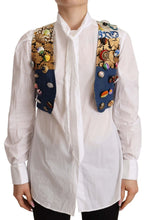 Load image into Gallery viewer, Dolce & Gabbana Multicolor Cropped Vest Top with Button Accents