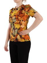 Load image into Gallery viewer, Dolce & Gabbana Elegant Round Neck Leaf Print Blouse