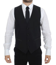 Load image into Gallery viewer, Dolce & Gabbana Black Wool Silk Stretch Dress Vest Blazer