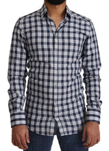 Load image into Gallery viewer, Dolce & Gabbana Elegant Blue & White Checkered Slim Fit Dress Shirt