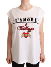 Load image into Gallery viewer, Dolce & Gabbana Elegant White Motive Print Tank Top