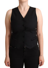 Load image into Gallery viewer, Dolce & Gabbana Elegant Black Vest Top with Button Detail
