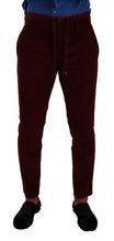 Load image into Gallery viewer, Dolce & Gabbana Elegant Bordeaux Velvet Dress Trousers