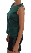 Load image into Gallery viewer, Dolce & Gabbana Sleeveless Silk Top in Dark Green