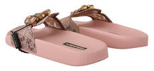 Load image into Gallery viewer, Dolce & Gabbana Floral Lace Crystal Embellished Slide Flats