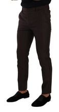 Load image into Gallery viewer, Dolce & Gabbana Elegant Brown Striped Woolen Men's Trousers