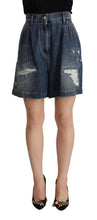 Load image into Gallery viewer, Dolce & Gabbana Chic High-Waisted Distressed Bermuda Shorts