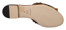 Load image into Gallery viewer, Dolce & Gabbana Chic Floral Print Flat Sandals with Faux Pearl Detail