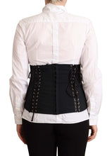 Load image into Gallery viewer, Dolce & Gabbana Chic Black Corset Belt Top