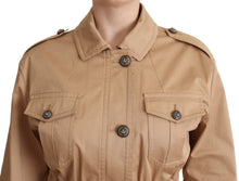 Load image into Gallery viewer, Dolce & Gabbana Chic Beige Button Down Coat with Embellishments