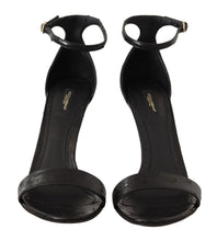 Load image into Gallery viewer, Dolce & Gabbana Elegant Ostrich Leather Ankle Strap Heels