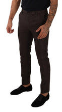 Load image into Gallery viewer, Dolce & Gabbana Elegant Brown Striped Woolen Men's Trousers