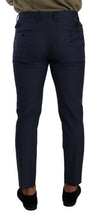 Load image into Gallery viewer, Dolce & Gabbana Elegant Dark Blue Slim-Fit Dress Pants