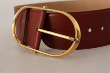 Load image into Gallery viewer, Dolce & Gabbana Elegant Maroon Leather Belt with Gold Accents