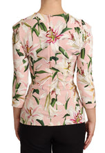 Load image into Gallery viewer, Dolce & Gabbana Pastel Pink Lily Print Fitted Blouse