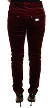 Load image into Gallery viewer, Dolce & Gabbana Elegant Red Velvet Skinny Pants