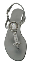 Load image into Gallery viewer, Dolce & Gabbana Elegant Silver Flats with Crystal Embellishments