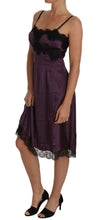 Load image into Gallery viewer, Dolce & Gabbana Elegant Purple Silk Lace Chemise Dress