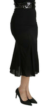 Load image into Gallery viewer, Dolce & Gabbana Chic High Waist Black Silk Blend Skirt