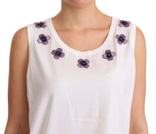 Load image into Gallery viewer, Dolce & Gabbana Floral Trim Logo Tank Top in White