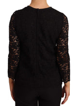 Load image into Gallery viewer, Dolce & Gabbana Elegant Black Floral Lace Long Sleeve Top
