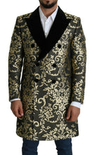 Load image into Gallery viewer, Dolce & Gabbana Black Gold Jacquard Long Coat SICILIA Jacket