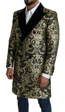 Load image into Gallery viewer, Dolce & Gabbana Black Gold Jacquard Long Coat SICILIA Jacket