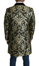 Load image into Gallery viewer, Dolce & Gabbana Black Gold Jacquard Long Coat SICILIA Jacket