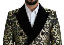 Load image into Gallery viewer, Dolce & Gabbana Black Gold Jacquard Long Coat SICILIA Jacket