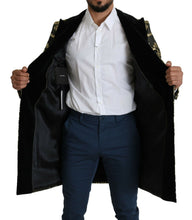 Load image into Gallery viewer, Dolce & Gabbana Black Gold Jacquard Long Coat SICILIA Jacket